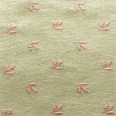 アクリル混紡/アイボリー × リーフ刺繍（ピンク）